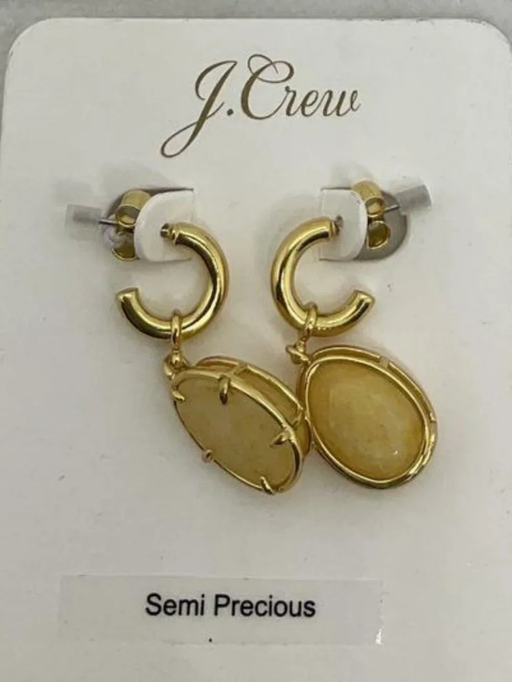 Encased Stone Drop Dangle Earrings